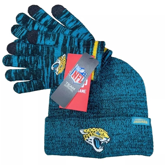 NFL Team Apparel Other - Jacksonville Jaguars Winter Hat Beanie & Gloves Set One Size Fits Most NFL NEW
